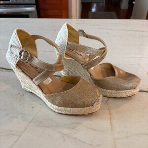 BETTYE MULLER. Metallic Espadrille Wedge Sandals UK 39
